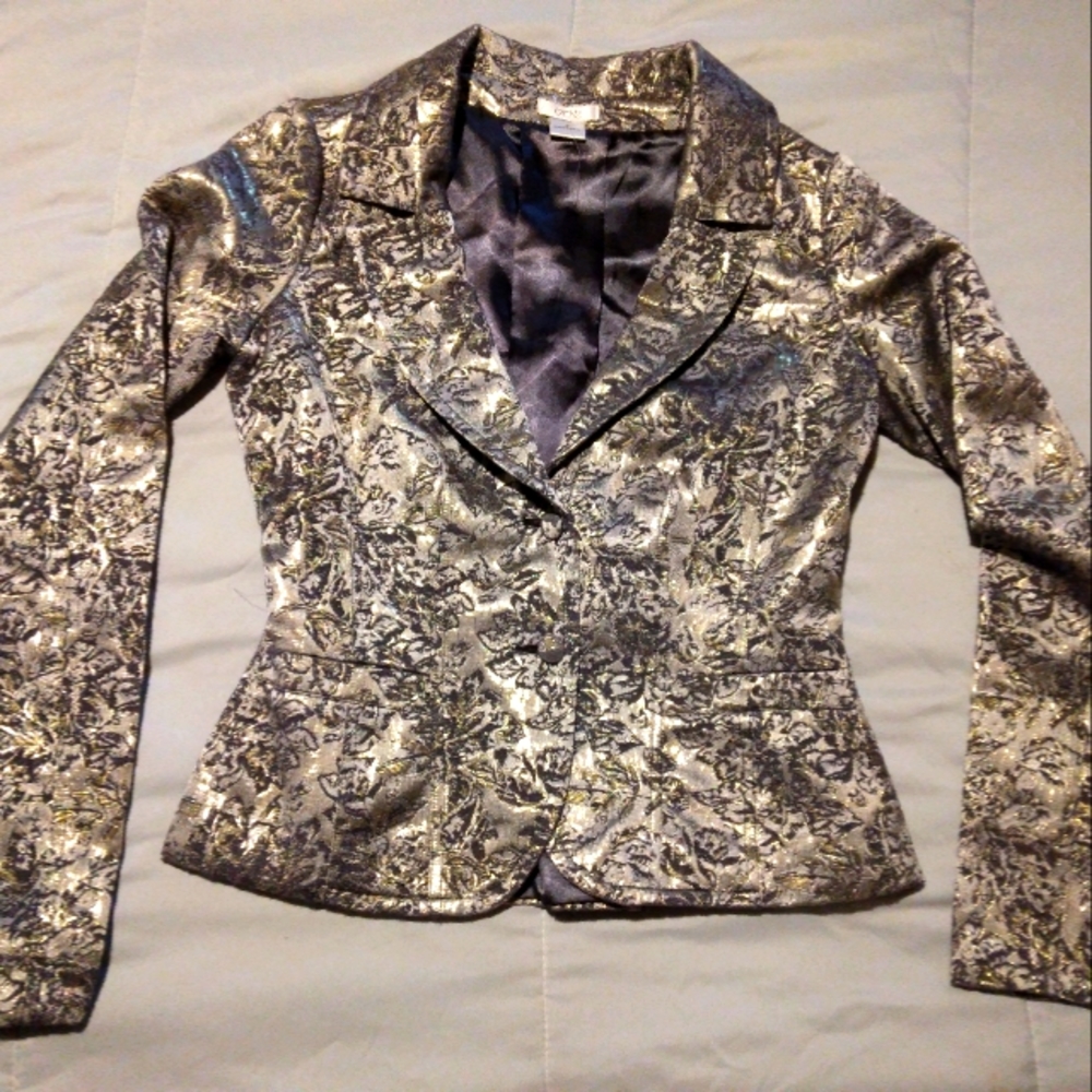 Black metallic Jacket by Cache - NWOT